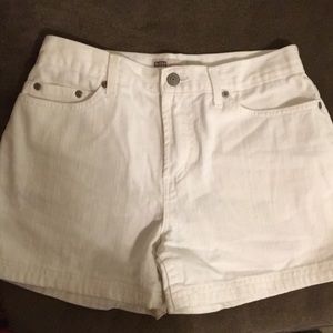 White denim shorts